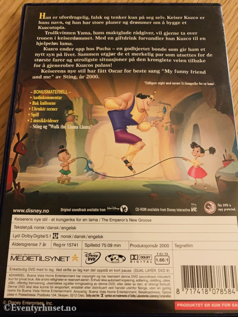 Disney Dvd Gullnummer 39. Keiserens Nye Stil: Et Kongerike For En Lama.
