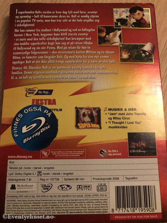 Disney Dvd Gullnummer 48. Bolt. 2008.