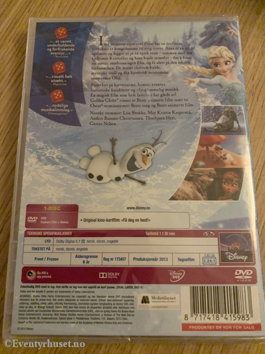 Disney Dvd. Gullnummer 52. Frost. Ny I Plast! Dvd