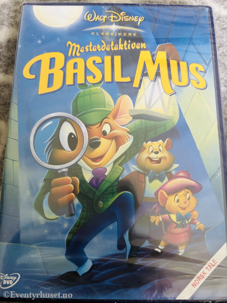 Disney DVD. Gullnummer X. Mesterdetektiven Basil Mus. Ny i plast!