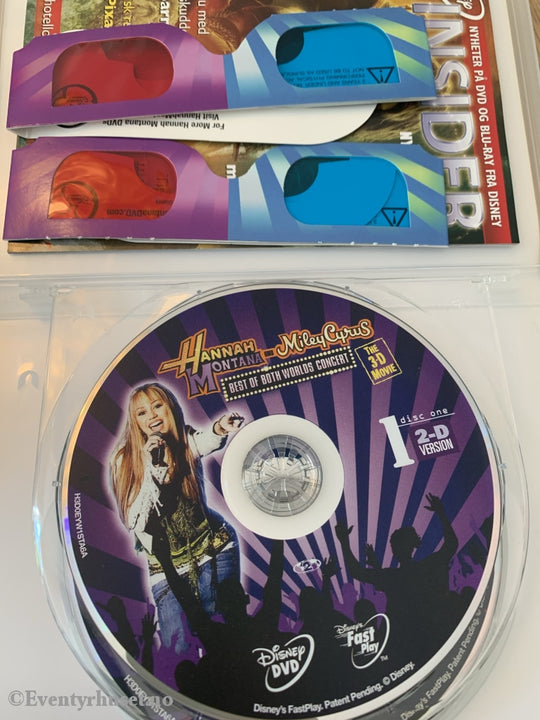 Disney Dvd. Hannah Montana & Miley Cyrus. Best Of Both Worlds Concert 3D. 2008. Dvd