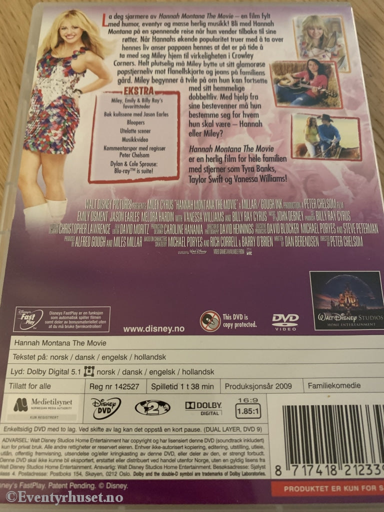 Disney DVD. Hannah Montana The Movie. 2009. DVD. Eventyrhuset