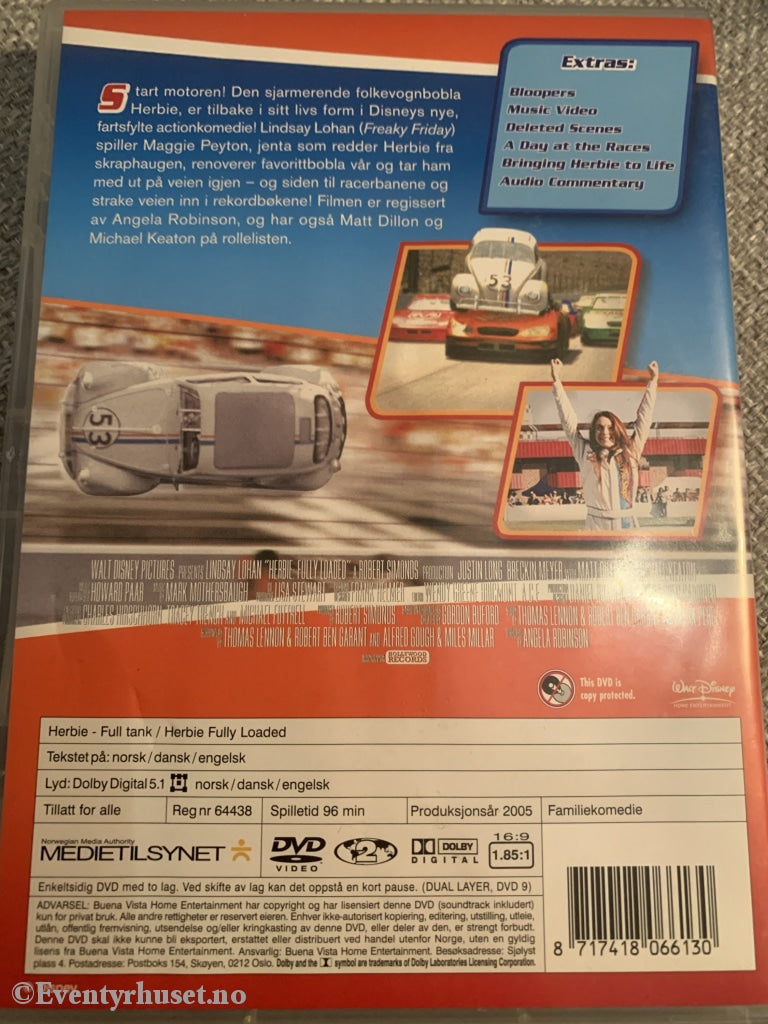 Disney Dvd. Herbie - Full Tank. 2005. Dvd