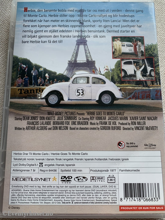 Disney Dvd. Herbie I Monte Carlo. 1977. Dvd