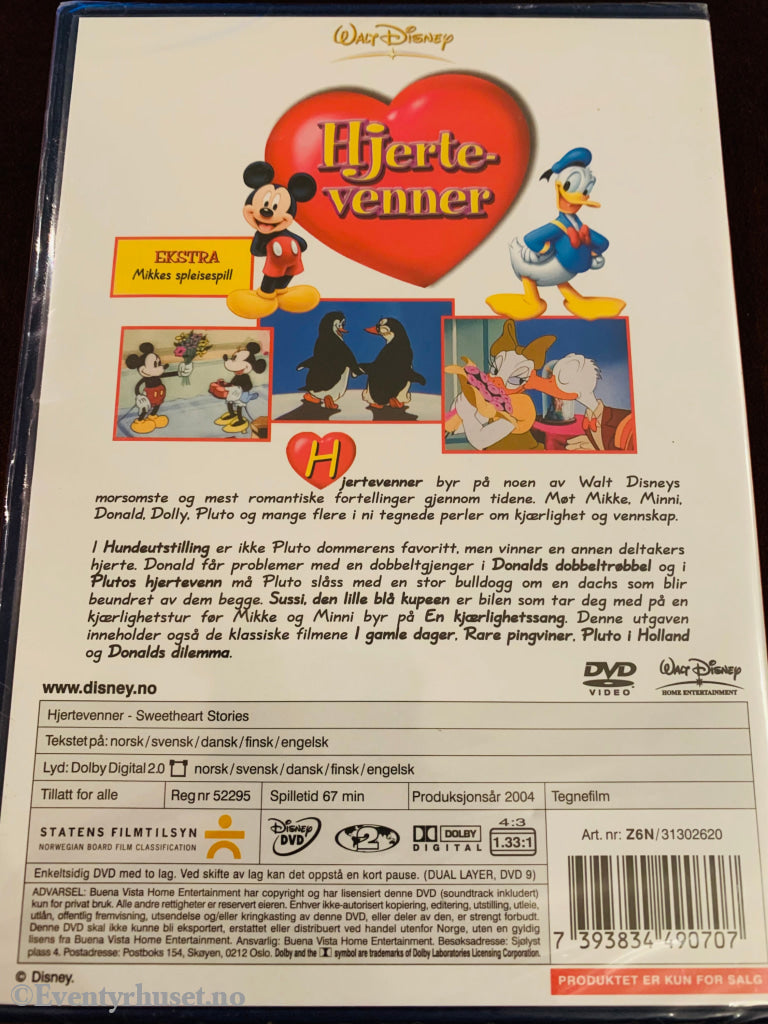 Disney Dvd. Hjertevenner. 2004. Ny I Plast! Dvd