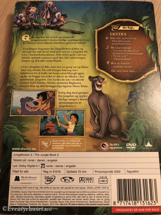 Disney Dvd. Jungelboken 2. Spesialutgave. Dvd Slipcase.