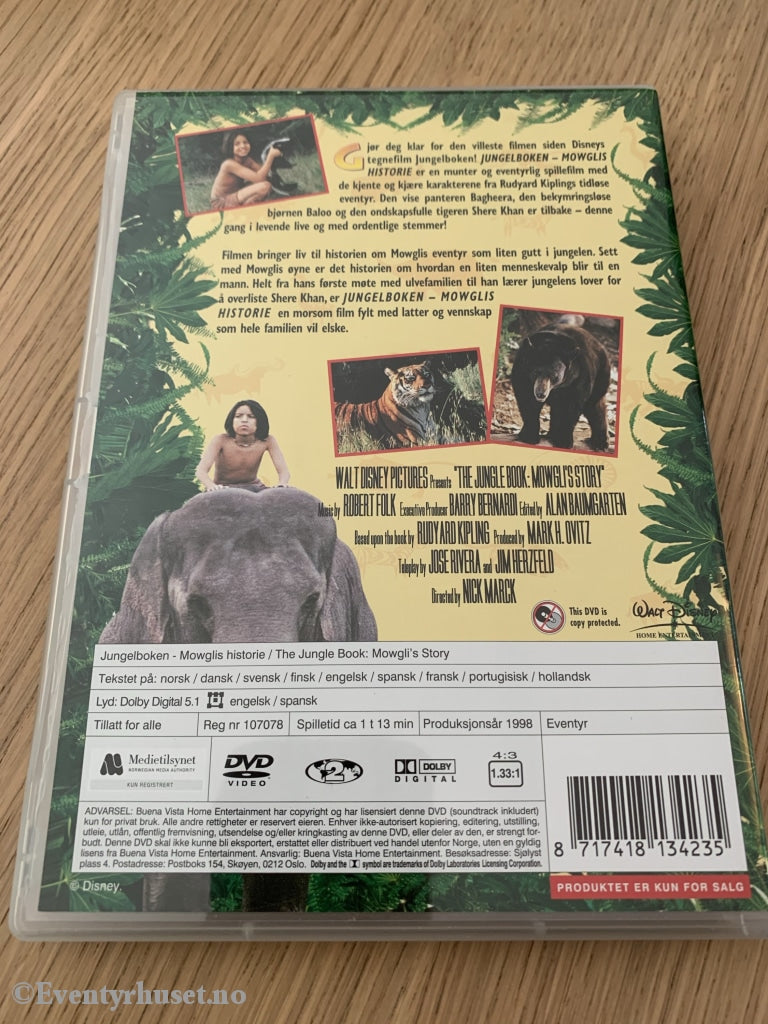 Disney Dvd. Jungelboken - Mowglis Historie. 1998. Dvd