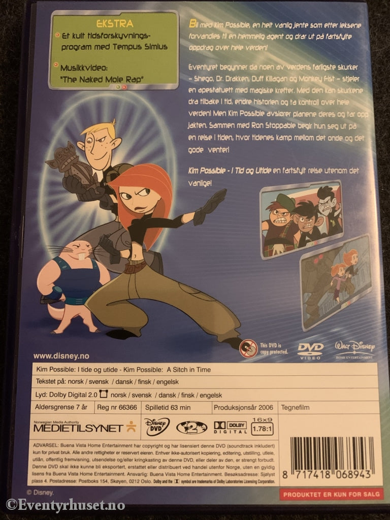 Disney Dvd. Kim Possible - I Tide Og Utide. 2006. Dvd