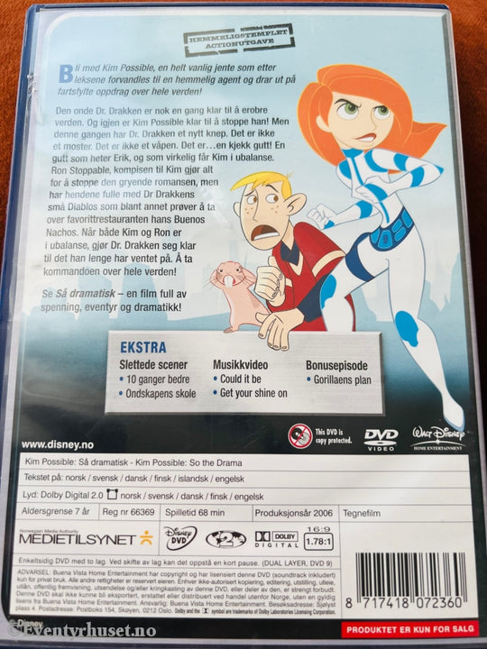 Disney Dvd. Kim Possible - Så Dramatisk. 2006. Dvd