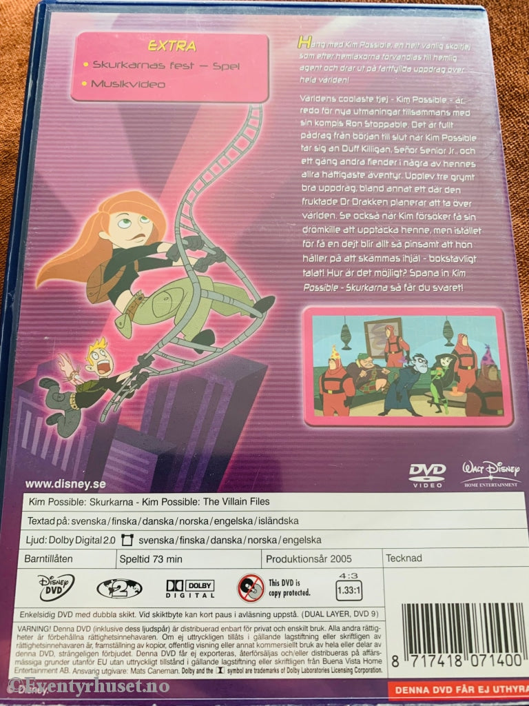 Disney Dvd. Kim Possible - Skurkene. 2005. Svensk Utgave. Dvd
