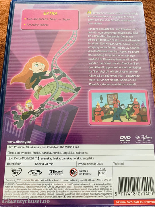 Disney Dvd. Kim Possible - Skurkene. 2005. Svensk Utgave. Dvd