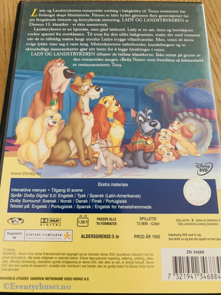 Disney Dvd. Lady Og Landstrykeren. Dvd