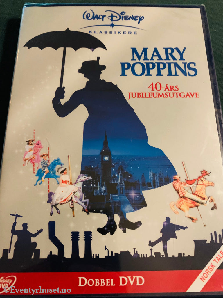 Disney Dvd. Mary Poppins - 40-Års Jubileumsutgave. 1964. Ny I Plast! Dvd