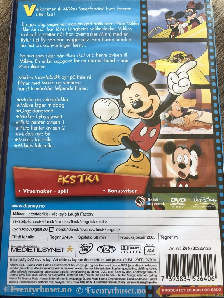 Disney Dvd. Mikkes Latterfabrikk. 2005. Dvd