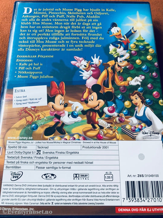 Disney Dvd. Mikkes Magiske Jul. Innesnødd I Musehuset. Svensk Utgave (Musse Piggs Magiska Jul -