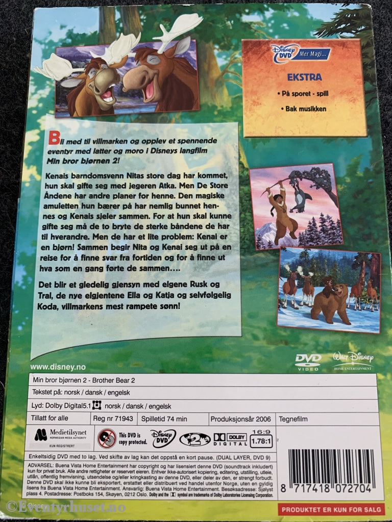 Disney Dvd. Min Bror Bjørnen 2. 2006. Dvd Slipcase.