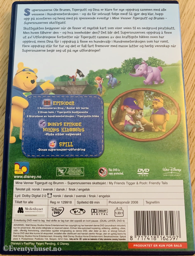 Disney Dvd. Mine Venner Tigergutt & Brumm. Vol. 1. Supersnusernes Skattejakt. 2008. Dvd