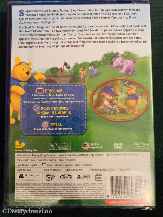 Disney Dvd. Mine Venner Tigergutt & Brumm. Vol. 1. Supersnusernes Skattejakt. 2008. Ny I Plast! Dvd