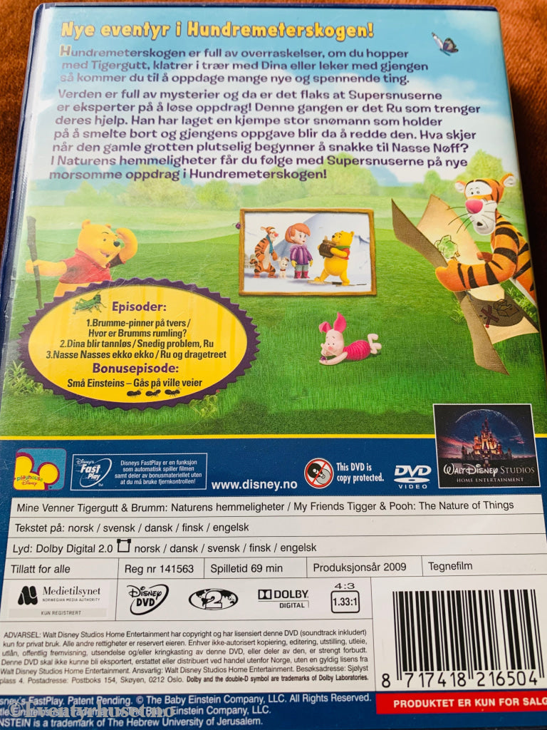 Disney Dvd. Mine Venner Tigergutt & Brumm. Vol. 4. Naturens Hemmeligheter. Dvd
