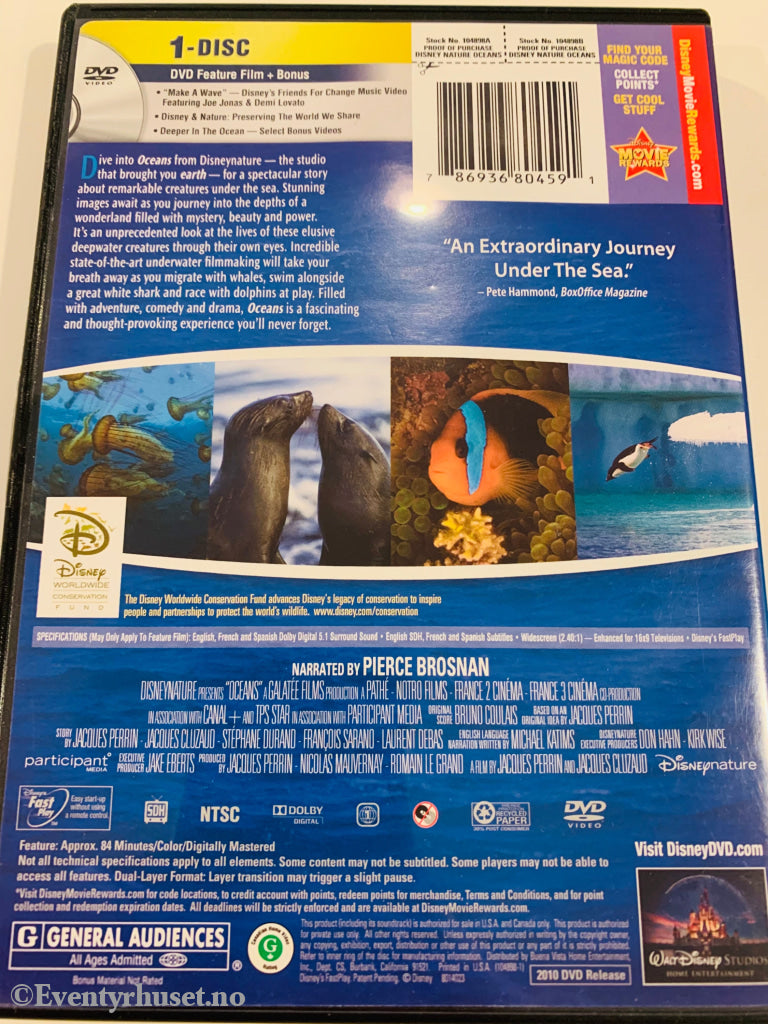 Disney Dvd. Nature - Oceans. Dvd