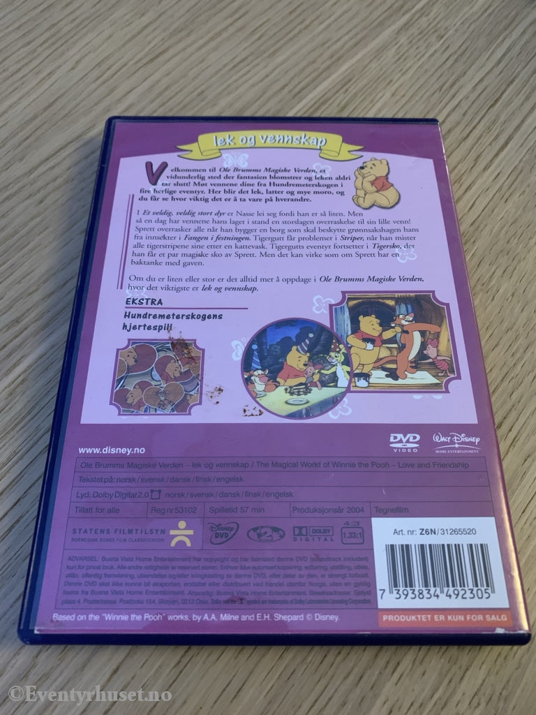 Disney Dvd. Ole Brumms Magiske Verden - Lek Og Vennskap. Dvd