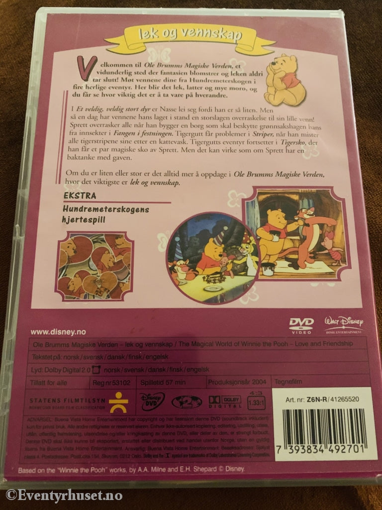 Disney Dvd. Ole Brumms Magiske Verden - Lek Og Vennskap. Utleiefilm. Dvd