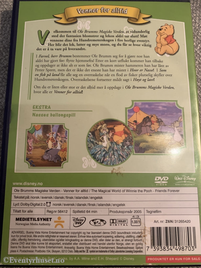 Disney Dvd. Ole Brumms Magiske Verden - Venner For Alltid. Dvd