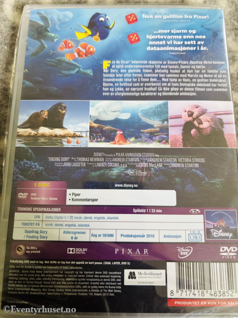Disney DVD. Oppdrag Dory. Ny i plast!