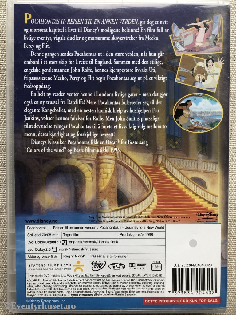 Disney Dvd. Pocahontas 2. 1998. Dvd