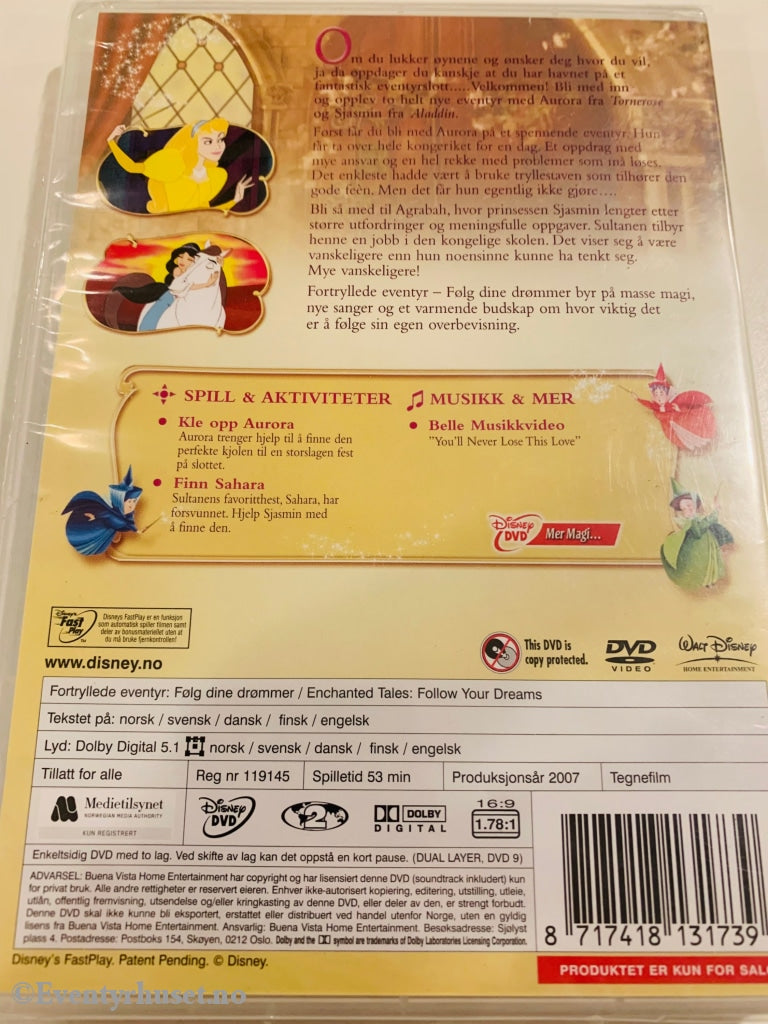 Disney Dvd. Prinsesser. Fortryllede Eventyr. Følg Dine Drømmer. Ny I Plast! Dvd
