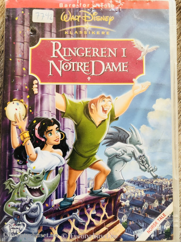 Disney Dvd. Ringeren I Notre Dame. 1996. Utleieeksemplar. Dvd