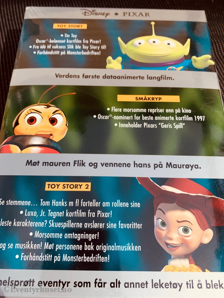 Disney Dvd Samleboks. Toy Story 1 + 2 Og Småkryp. Ny I Plast!
