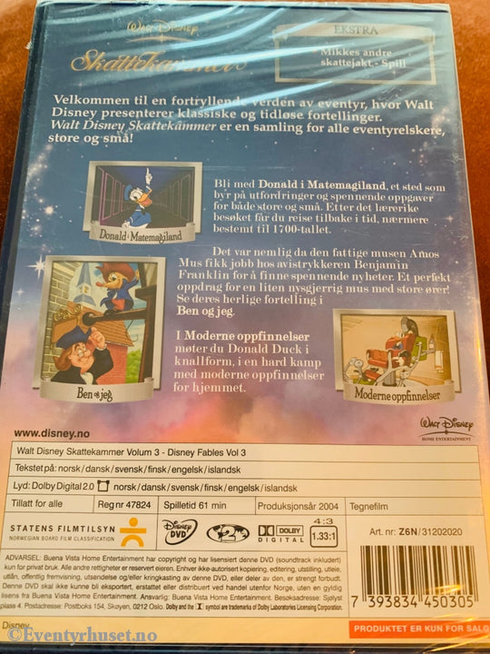 Disney Dvd. Skattekammer Vol. 3. 2004. Ny I Plast! Dvd