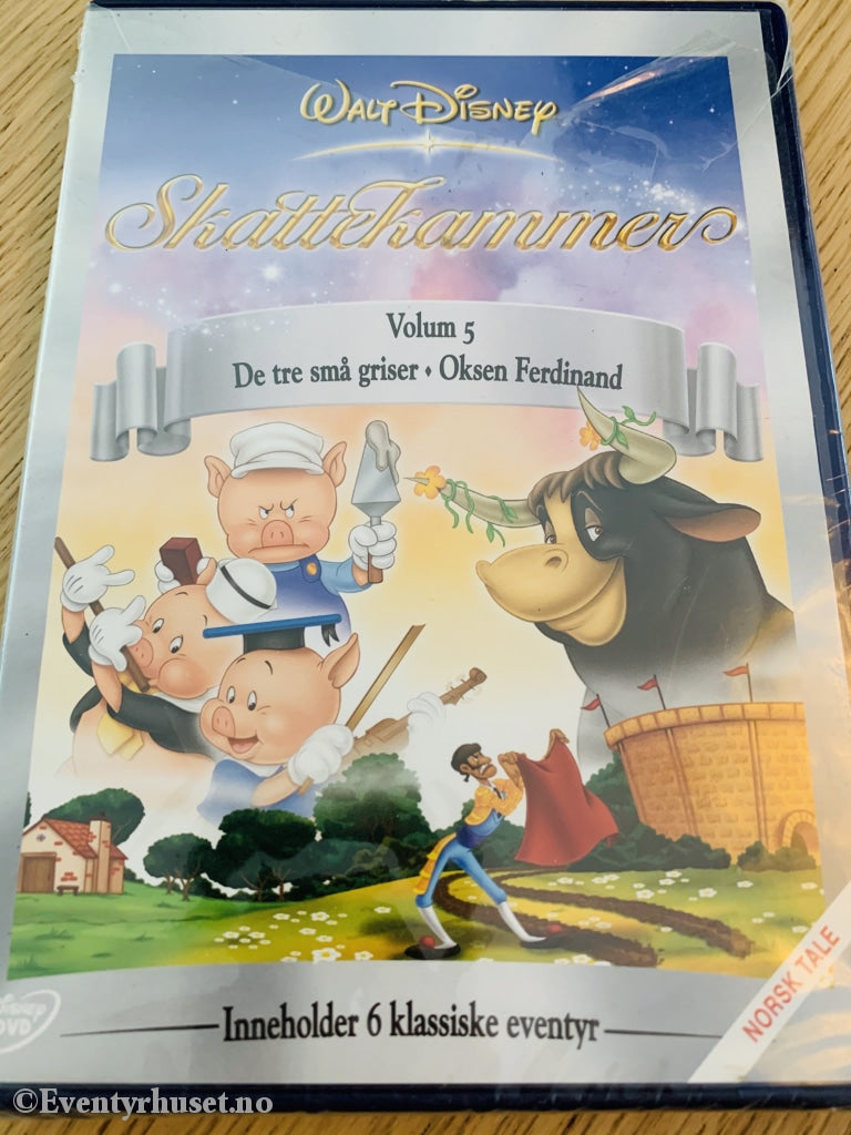 Disney Dvd. Skattekammer Vol. 5. De Tre Små Griser / Oksen Ferdinand. 2004. Ny I Plast! Dvd
