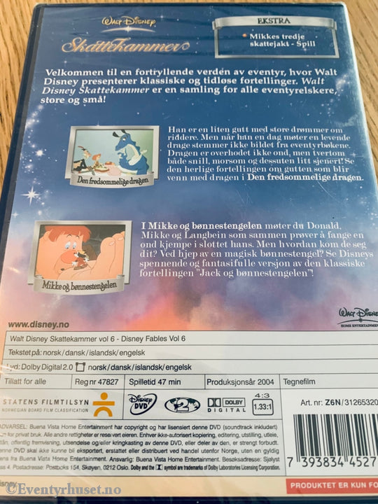 Disney Dvd. Skattekammer Vol. 6. 2004. Den Fredsommelige Dragen / Mikke Og Bønnestengelen. Ny I