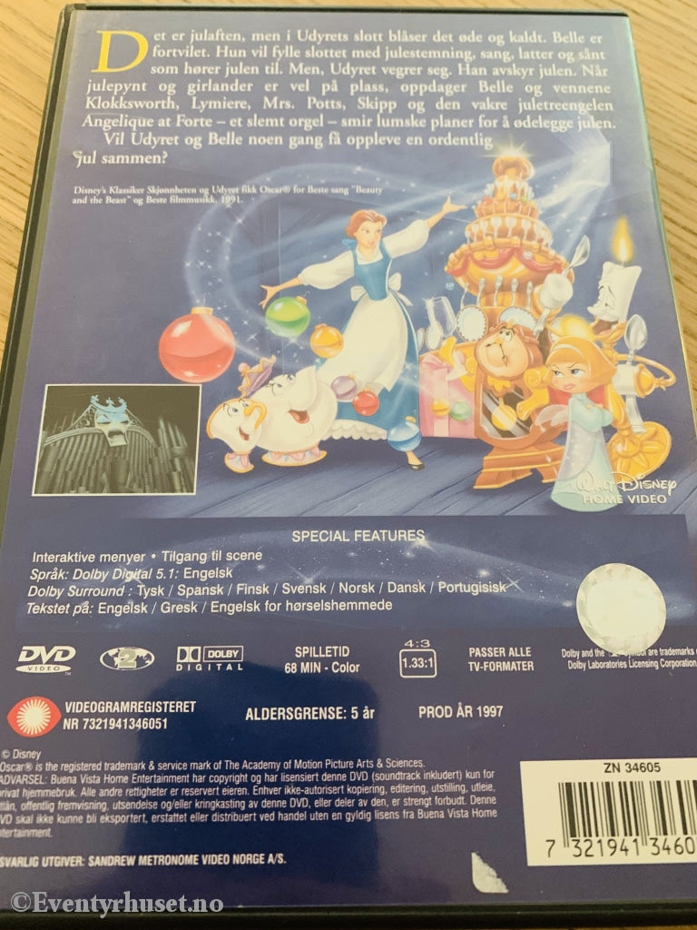 Disney Dvd. Skjønnheten Og Udyret. Den Fortryllende Julen. 1997. Dvd