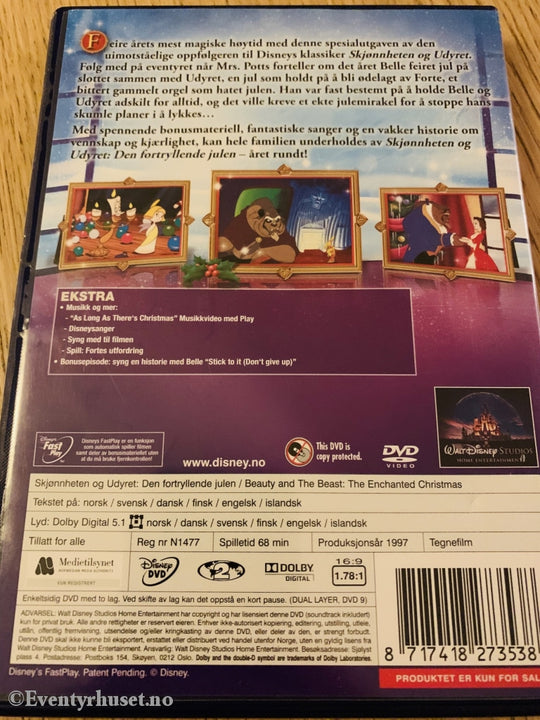 Disney Dvd. Skjønnheten Og Udyret. Den Fortryllende Julen. 1997. Dvd