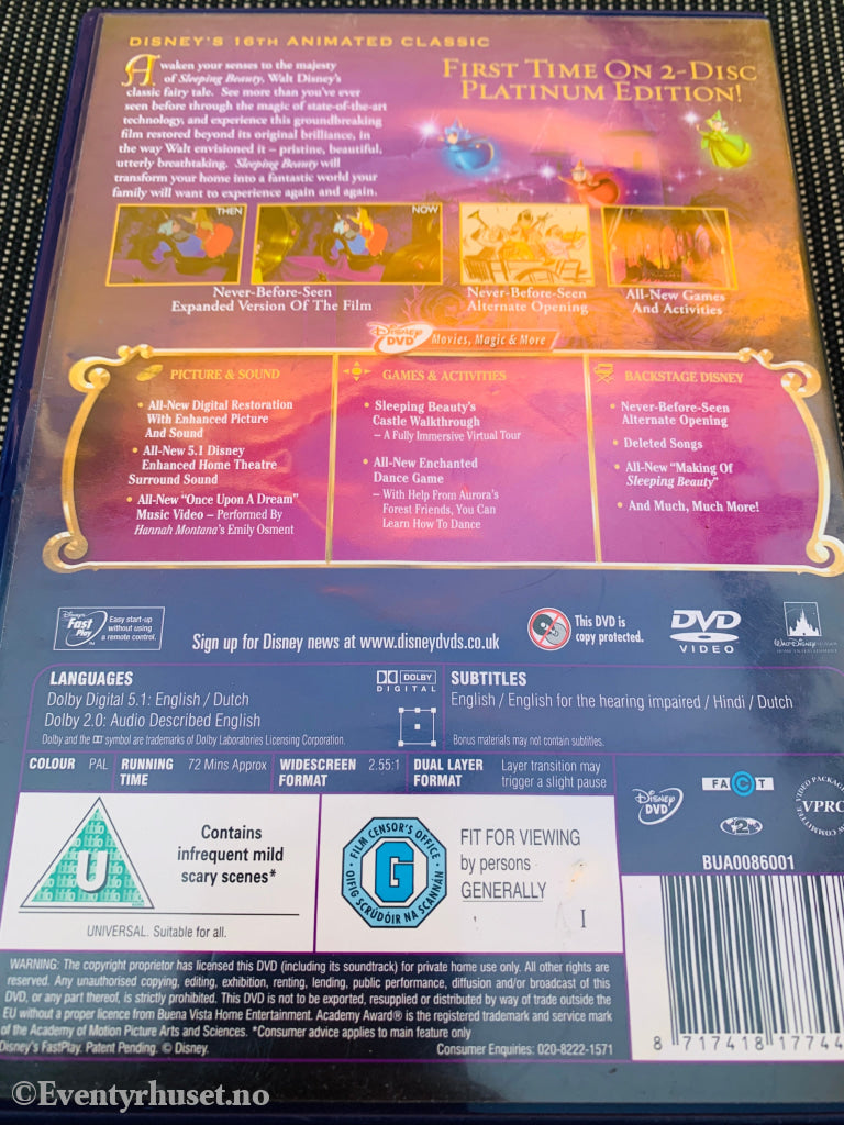 Disney DVD. Sleeping Beauty (Tornerose). Platinum Edition. 1959. DVD. DVD