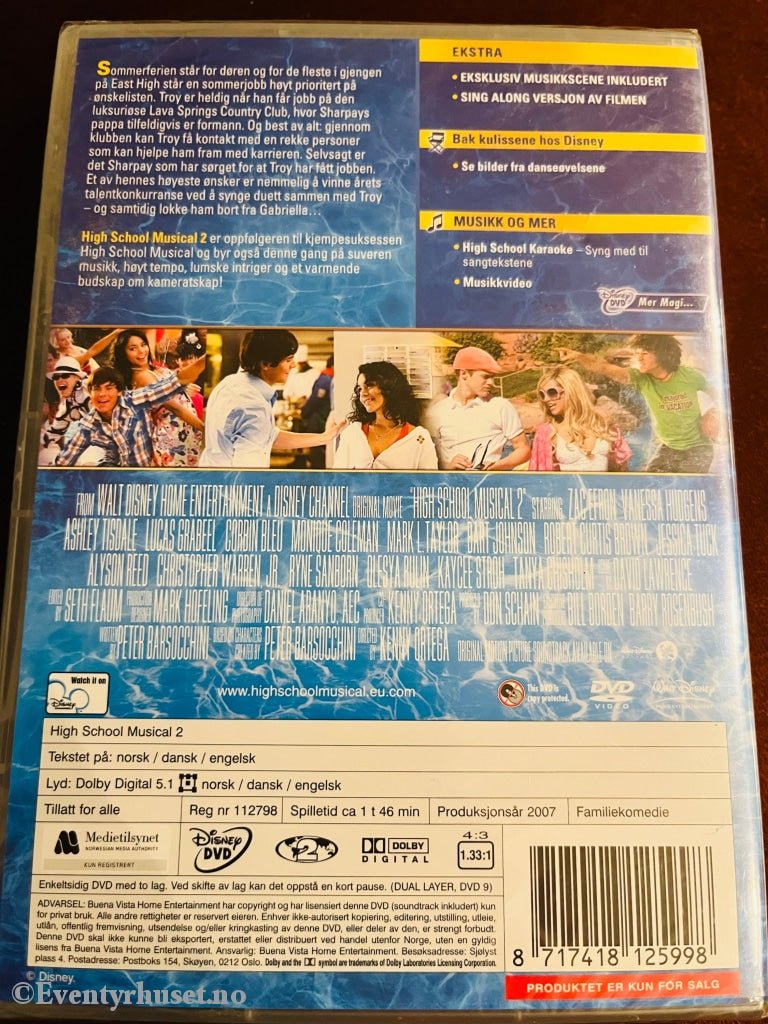 Disney Dvd Slipcase. High School Musical 2. 2007. Ny I Plast!