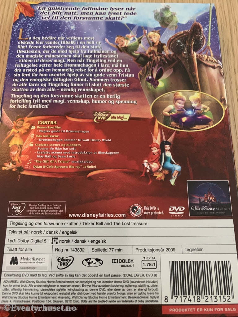 Disney Dvd Slipcase. Tingeling Og Den Forsvunne Skatten. 2009.