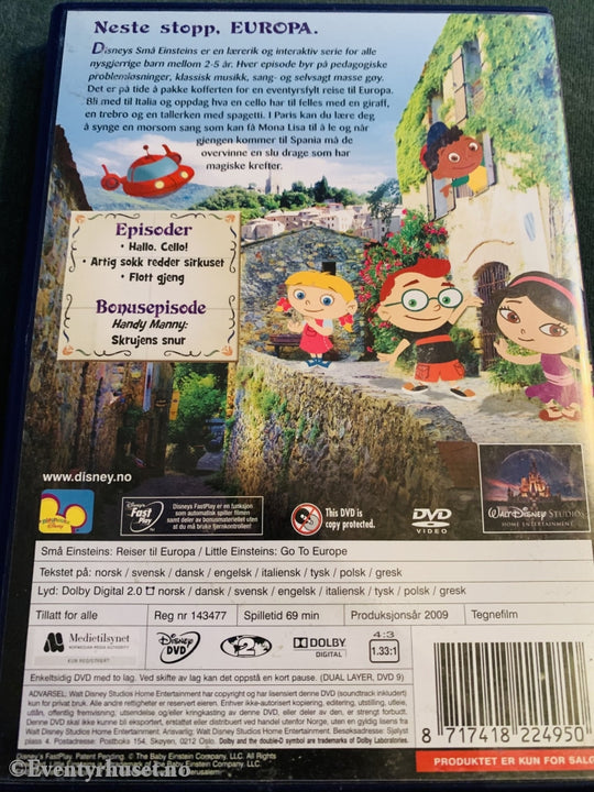 Disney Dvd. Små Einsteins. Vol. 9. Reiser Til Europa. 2009. Dvd