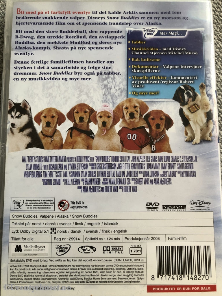 Disney Dvd. Snow Buddies. Valpene I Alaska. 2008. Dvd