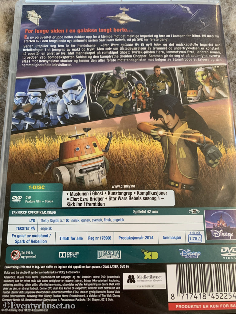 Disney Dvd. Star Wars Rebels. 2014. Dvd