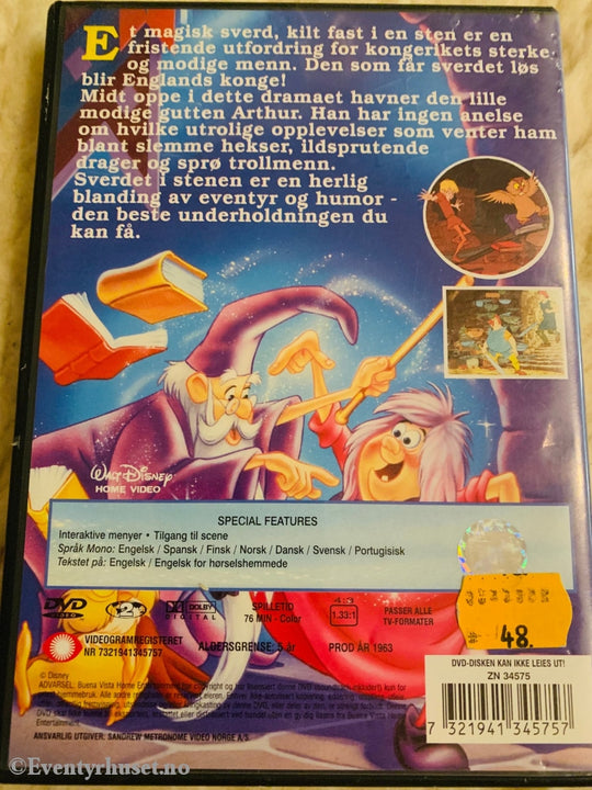 Disney Dvd. Sverdet I Stenen. 1963. Dvd