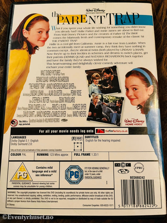 Disney Dvd. The Parent Trap (Foreldrefellen). 1998. Dvd