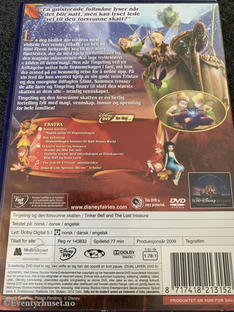 Disney Dvd. Tingeling Og Den Forsvunne Skatten. 2009. Dvd