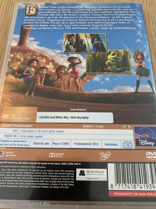 Disney Dvd. Tingeling Sjørøverfeeen. 2014. Dvd