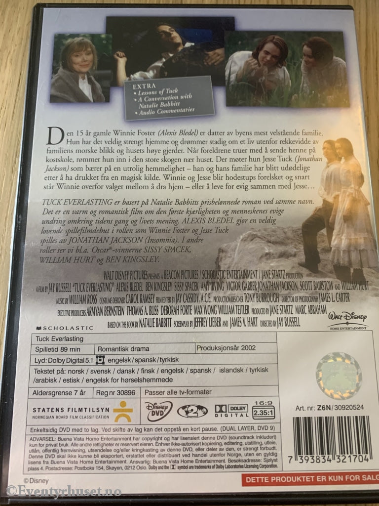 Disney Dvd. Tuck Everlasting. 2002. Dvd