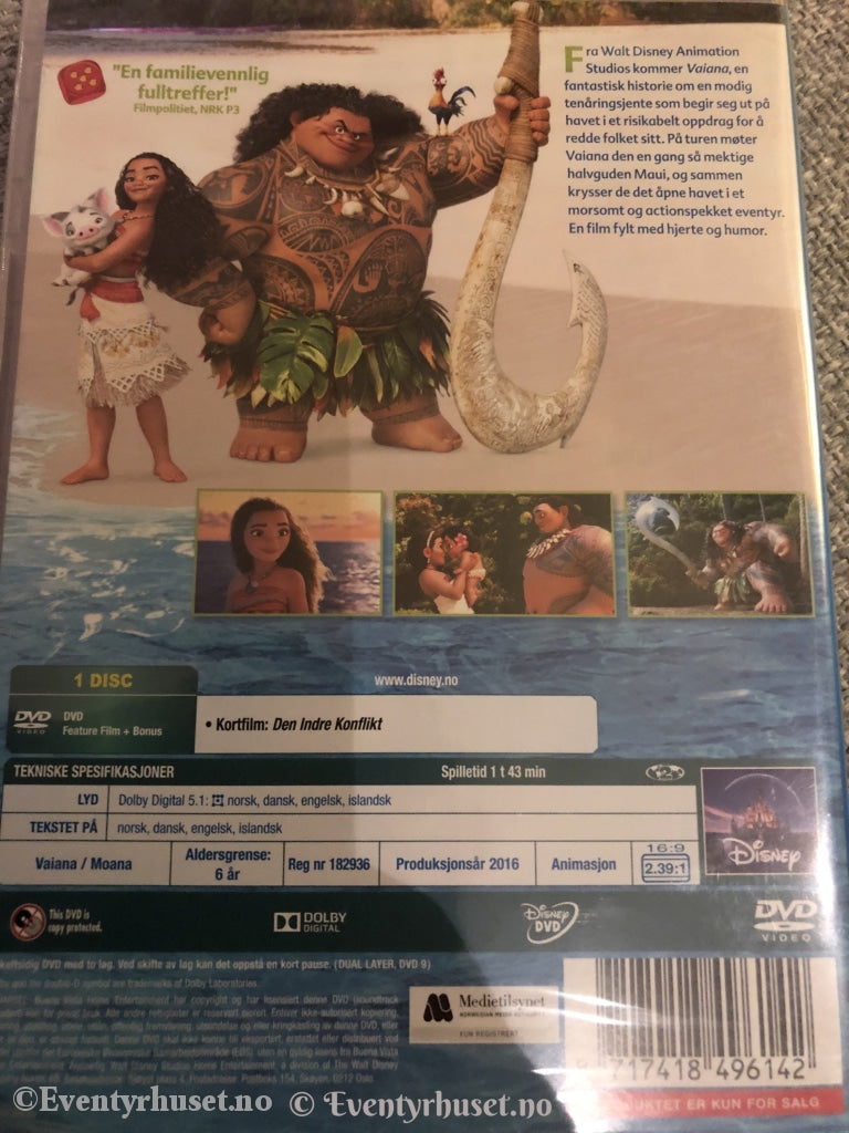Disney Dvd. Vaiana. 2016. Ny I Plast! Dvd