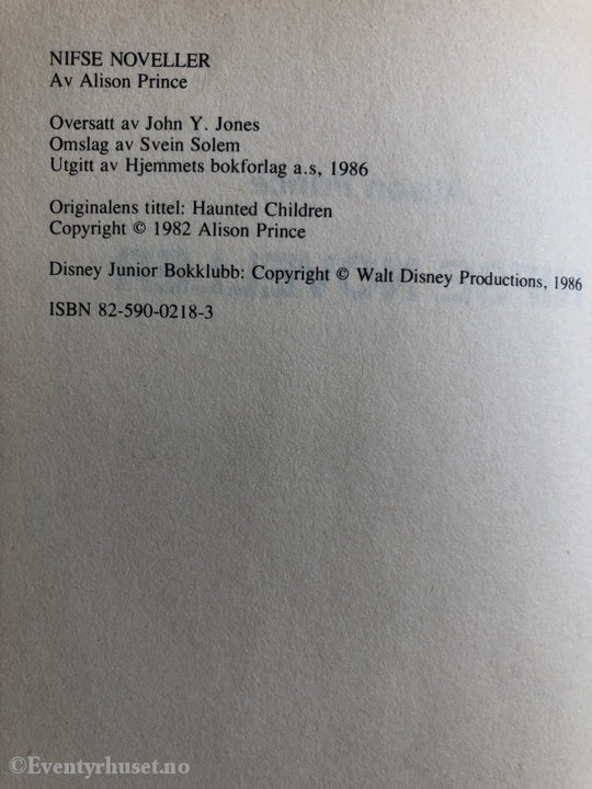 Disney Junior Bokklubb. 1986. Alison Prince. Nifse Noveller. Fortelling